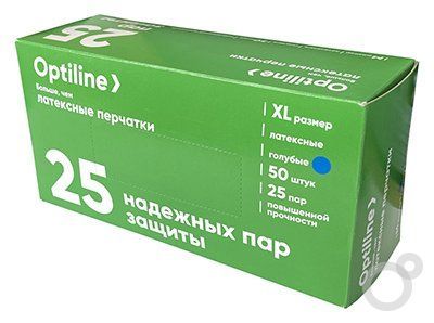 Перчатки латексные HIGH RISK Optiline, размер XL, 50 штук