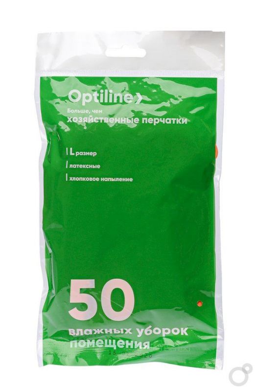 Перчатки резиновые флокированные Optiline Премиум, размер L